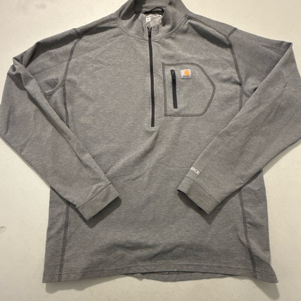 Carhartt  GRAY Quarter Zip Jacket -Zip Pocket Size Large